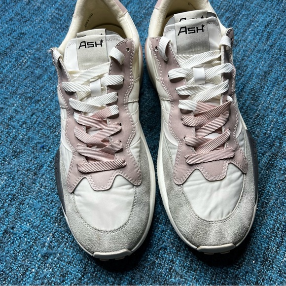 Ash Spider Double Tongue Chunky Sneakers in White Pink Grey - Picture 3 of 10